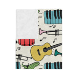 Musical Instruments Velveteen Minky Blanket 5