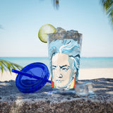 Beethoven Design 01 on Tumbler with Straw - 16oz, Perfect for Music Lovers
