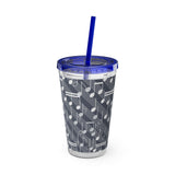 Music Notes Design 03 on Tumbler with Straw - 16oz, Perfect for Music Lovers