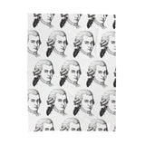 Mozart Sketch Design on Velveteen Plush Blanket for Music Lovers
