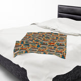 Musical Instruments Design 02 on Velveteen Plush Blanket for Music Lovers