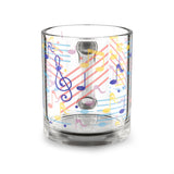 Music Notes Design 02 on Glass Mug - 10oz Coffee Cup for Music Lovers