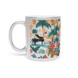 Tropical Piano Metallic Mug (Silver / Gold) 11 oz beautiful piano keyboard design