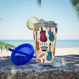 Sunsplash Musical Instruments Design 03 on Tumbler with Straw - 16oz, Perfect for Music Lovers