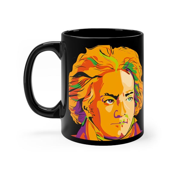 Beethoven Image 4 on Black mug 11oz