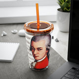 Mozart and Manuscript Design on Tumbler with Straw - 16oz, Perfect for Music Lovers