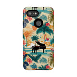 Tropical Piano Google Pixel Phone Case - Floral Design for Music Lovers