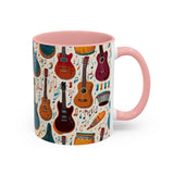Musical Instruments Design 03 on Accent Coffee Mug - Beautiful Design for Music Lovers