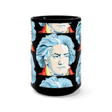 Beethoven Pattern on Black Mug 15oz