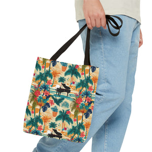 Tropical Piano Tote Bag - Stylish Summer Accessory for Music Lovers