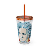 Beethoven Design 01 on Tumbler with Straw - 16oz, Perfect for Music Lovers