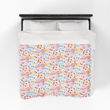 Music Notes Design 01 on Velveteen Plush Blanket for Music Lovers