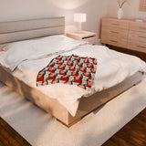 Mozart and Manuscript Design on Velveteen Plush Blanket for Music Lovers