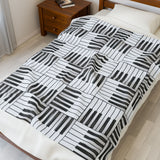 Piano Keys Design 01 on Velveteen Plush Blanket for Music Lovers