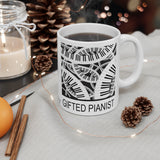 Gifted Pianist Mug 11oz - beautiful intricate music keyboard design