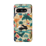 Tropical Piano Google Pixel Phone Case - Floral Design for Music Lovers