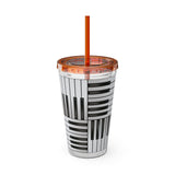 Piano Keys Design 01 on Tumbler with Straw - 16oz, Perfect for Music Lovers