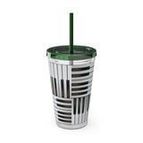 Piano Keys Design 01 on Tumbler with Straw - 16oz, Perfect for Music Lovers