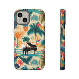 Tropical Piano iPhone Case - Floral Design for Music Lovers
