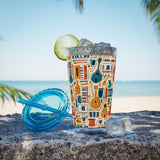 Sunsplash Musical Instruments Design 01 on Tumbler with Straw - 16oz, Perfect for Music Lovers