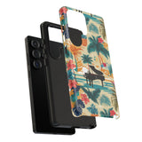 Tropical Piano Samsung Galaxy Phone Case - Floral Design for Music Lovers