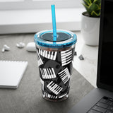 Piano Keys Design 03 on Tumbler with Straw - 16oz, Perfect for Music Lovers