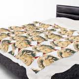 Beethoven Design 02 on Velveteen Plush Blanket for Music Lovers