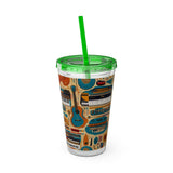 Sunsplash Musical Instruments Design 02 on Tumbler with Straw - 16oz, Perfect for Music Lovers