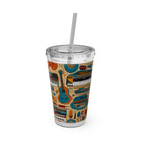 Sunsplash Musical Instruments Design 02 on Tumbler with Straw - 16oz, Perfect for Music Lovers