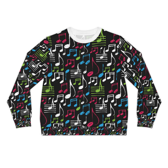 Music Notes Design 04 on Lightweight Sweatshirt | Music Lover's Gift