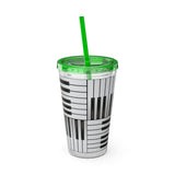Piano Keys Design 01 on Tumbler with Straw - 16oz, Perfect for Music Lovers