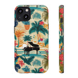 Tropical Piano iPhone Case - Floral Design for Music Lovers