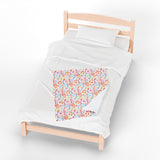 Music Notes Design 01 on Velveteen Plush Blanket for Music Lovers