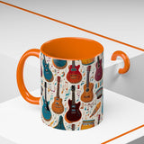 Musical Instruments Design 03 on Accent Coffee Mug - Beautiful Design for Music Lovers
