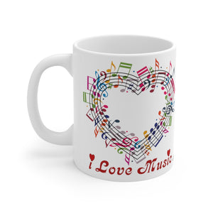 I Love Music Ceramic Mug 11oz