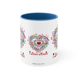 I Love Music Design 2 on Accent Coffee Mug, 11oz