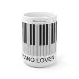 Piano Lover Ceramic Mug (EU) 11 oz and 15 oz piano keyboard design