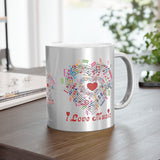 I Love Music Design 2 on Metallic Mug (Silver\Gold)