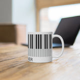 Piano Lover Ceramic Mug (EU) 11 oz and 15 oz piano keyboard design