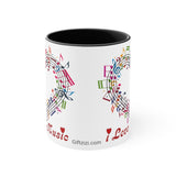 I Love Music Accent Coffee Mug, 11oz