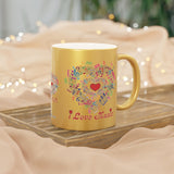 I Love Music Design 2 on Metallic Mug (Silver\Gold)