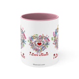 I Love Music Design 2 on Accent Coffee Mug, 11oz