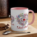 I Love Music Design 2 on Accent Coffee Mug, 11oz