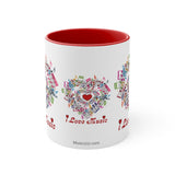 I Love Music Design 2 on Accent Coffee Mug, 11oz