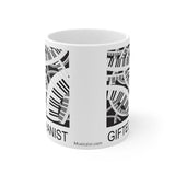 Gifted Pianist Mug 11oz - beautiful intricate music keyboard design