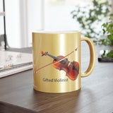 Gifted Violinist Metallic Mug (Silver / Gold) 11 oz