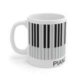 Piano Lover Ceramic Mug (EU) 11 oz and 15 oz piano keyboard design