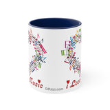 I Love Music Accent Coffee Mug, 11oz