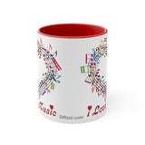 I Love Music Accent Coffee Mug, 11oz