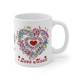 I Love Music Design 2 on Ceramic Mug 11oz